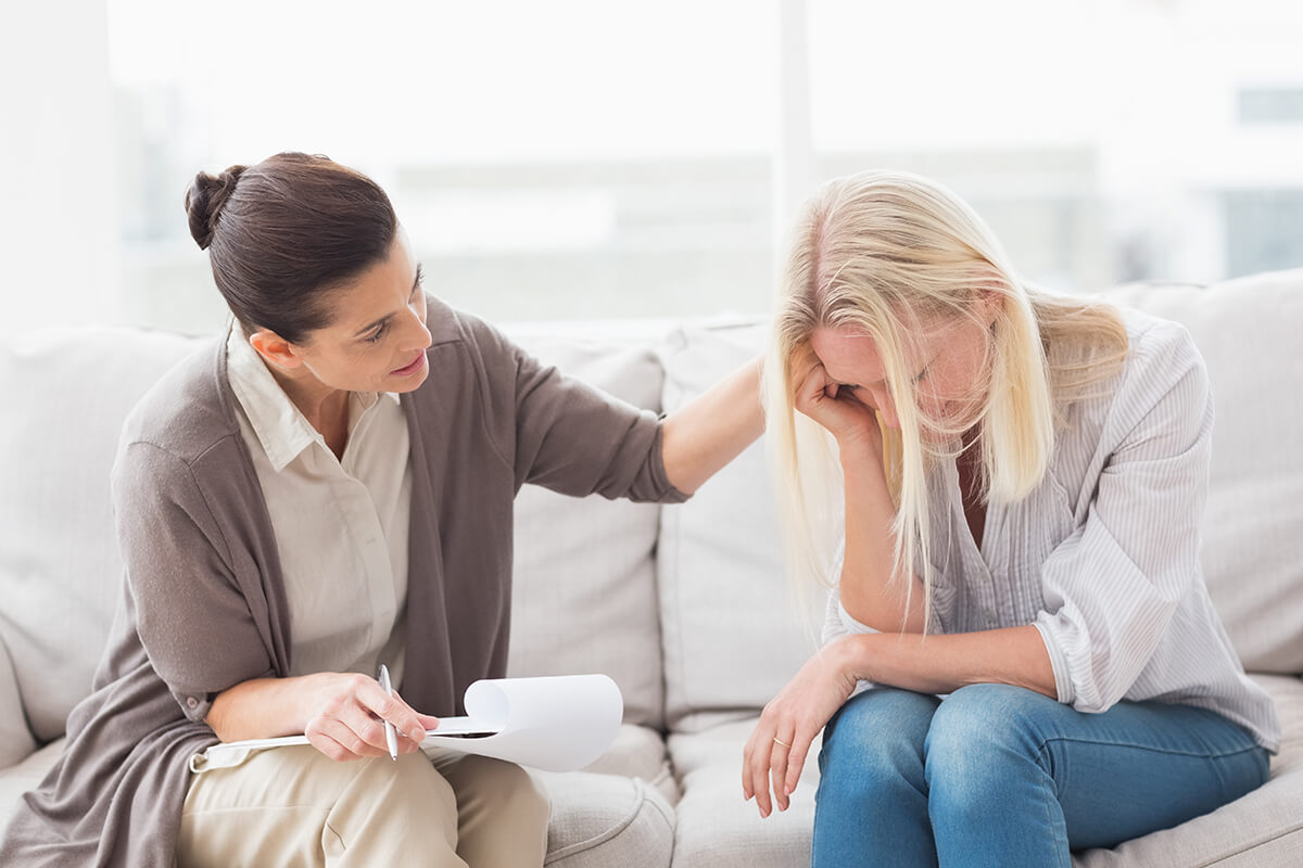 Talking to a trusted therapist can help relieve the burden of depression